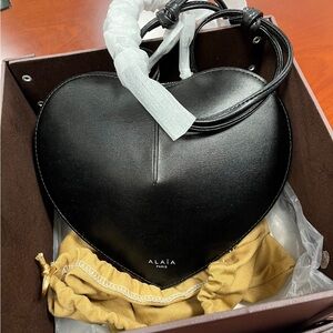 Alaia Le Coeur Black Heart Leather Mini Crossbody